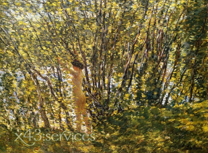 Childe Hassam - Akt in sonnenbeschienen Wald - Nude in Sunlit Wood
